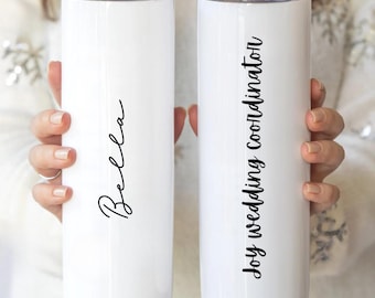 Personalized Glass Tumbler: Custom Name Bridesmaid Proposal Cup Birthday Gift Wedding Party gift
