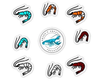 Pegatinas de camarones arcoíris