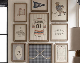 Name Jersey Print Set Of 9 Personalized Hockey Digital Download