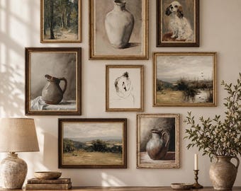 Gallery Wall Set 10, Vintage Oil Painting Prints European Digital Download