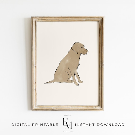 Golden Retriever Nursery Print Timeless Dog Printable Retriever Nursery Art Big Boy Room Art Puppy Print Labrador Boys Decor Dog Nursery Art