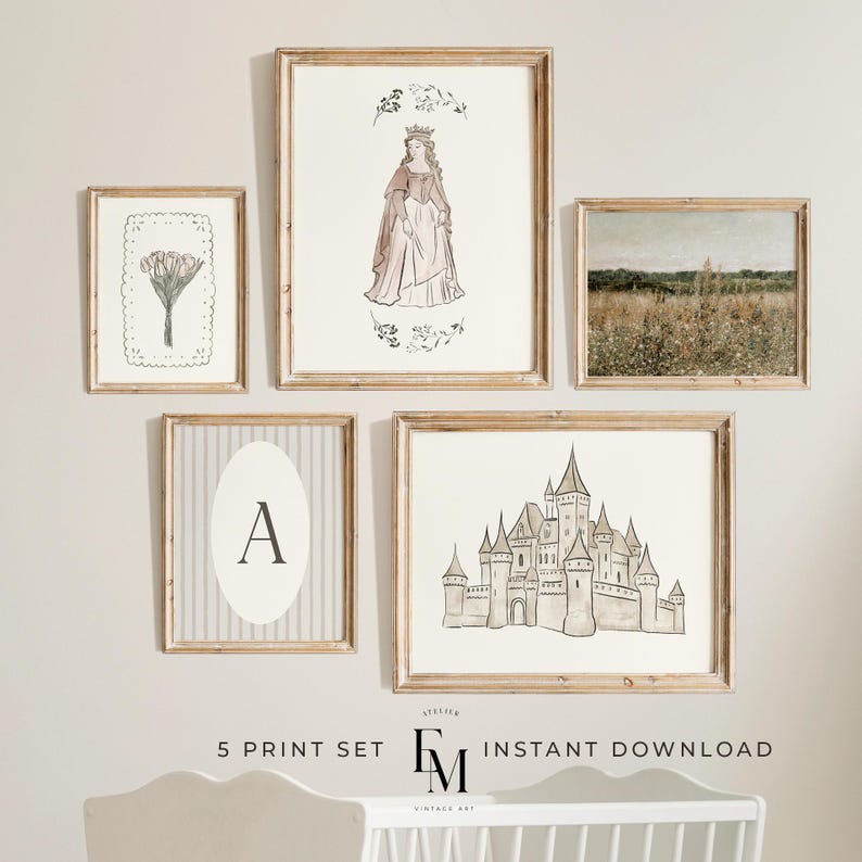 Pink floral princess wall art perfect for inspiring young girls’ fantasies