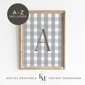 Powder Blue Initial Print Blue Nursery Art Personalized Initial Wall Decor Gender Neutral Baby Nursery Decor Vintage Toddler Room Monogram