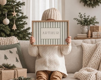 Personalized Christmas Name Print, Custom Gift Idea Under 10