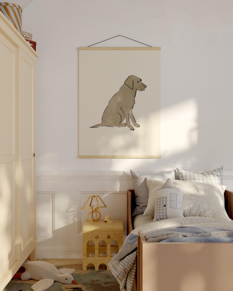Golden Retriever Nursery Print Timeless Dog Printable Retriever Nursery Art Big Boy Room Art Puppy Print Labrador Boys Decor Dog Nursery Art image 3