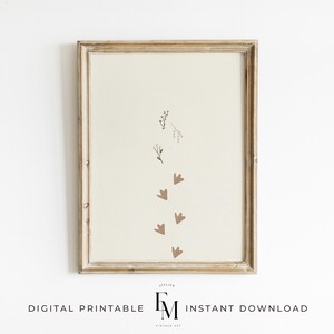 Printable Vintage Gallery Set: Goose and Duck Art in Warm Neutral Tones.