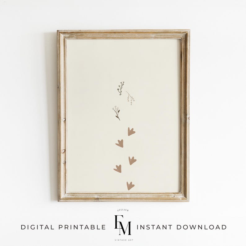 Printable Vintage Gallery Set: Goose and Duck Art in Warm Neutral Tones.