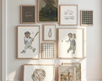 Vintage Sports Christmas Gift Set 25 Prints Gift Idea for Boy Under 25
