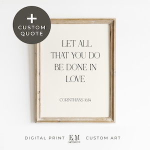 Personalized Bible Verse Poster Quote Customized Print Quote Custom Verse Wall Art Muted Tones Decor Custom Christian Gift Baby Baptism Gift