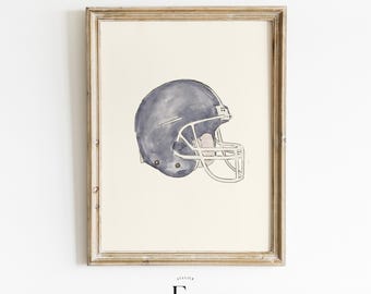 Casco de béisbol azul marino para niños, lámina artística, decoración de béisbol azul, guardería temática de béisbol, arte deportivo para guardería, decoración de habitación infantil, arte para habitación de niños