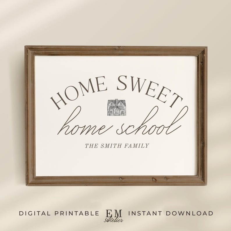 Printable homeschool sign perfect for celebrating your family’s education journey