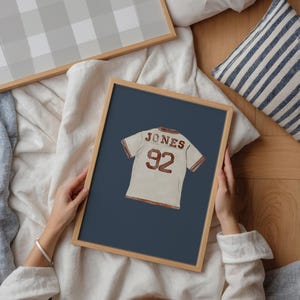 Personalized kids room artwork with jersey theme soccer boy decor