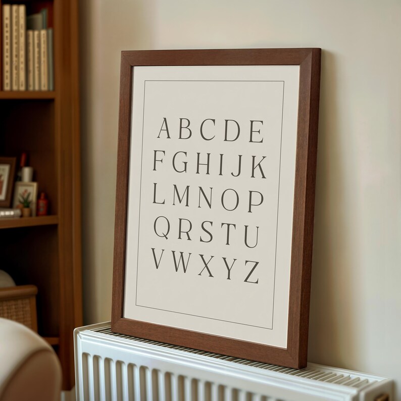 Classic Alphabet Poster ABC Chart Print Educational Wall Art Printable Homeschool Classroom Decor Nursery Print Antique Kids Room Wall Art afbeelding 8