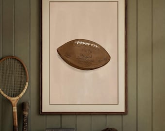 Football Nursery Art, Vintage Watercolor Print for Boy Room Wall Decor