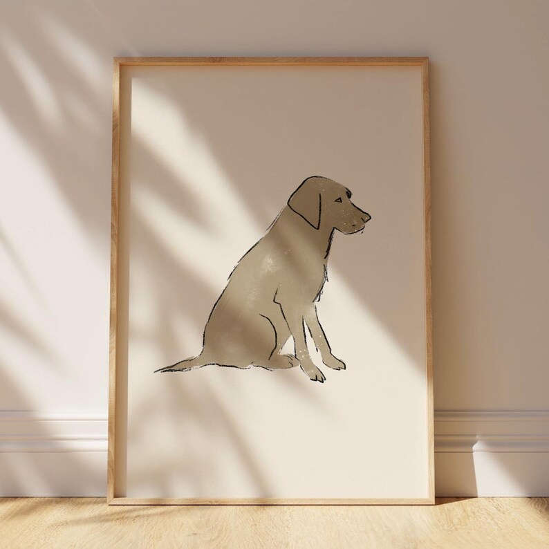 Warm and charming Golden Retriever print for dog lovers' decor