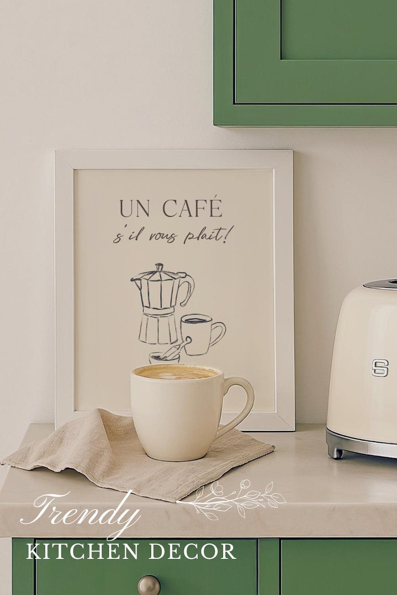 Cute coffee bar wall art making a perfect gift for coffee fans