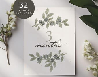 Baby Meilensteinkarten Set Druckbare minimalistische Gender Neutral Karten 32 Drucke für die Feierlichkeiten im ersten Jahr