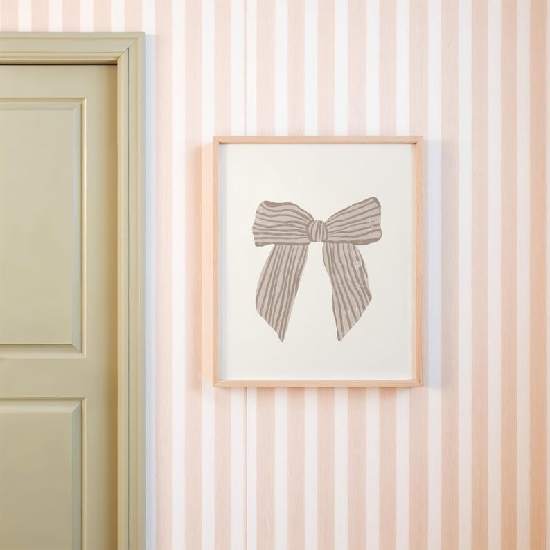 Pink Bow Art Print Nursery Coquette Decor Vintage Nursery Wall Art Coquette Print Girl Room Wall Print Girl Nursery Decor Pink Girl Room Art image 9