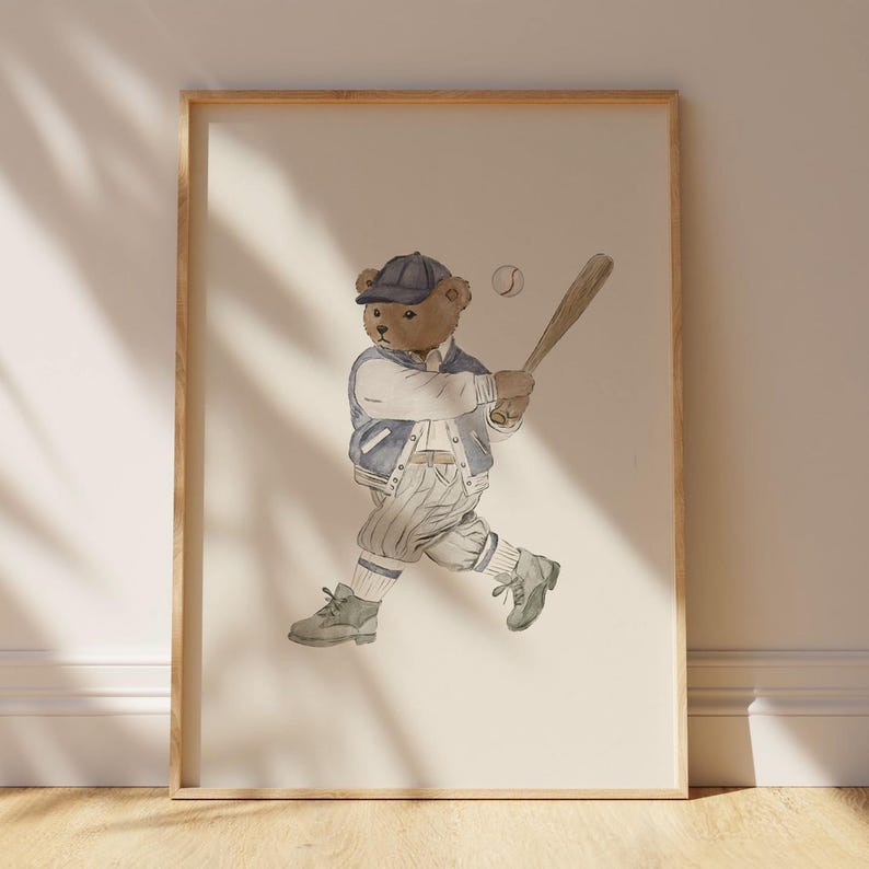 Juego de 25 impresiones deportivas neutras y apagadas para niños, pósteres de pared de galería de estilo vintage, arte de pared deportivo para habitación de niño, decoración infantil, imprimibles deportivos retro. imagen 8