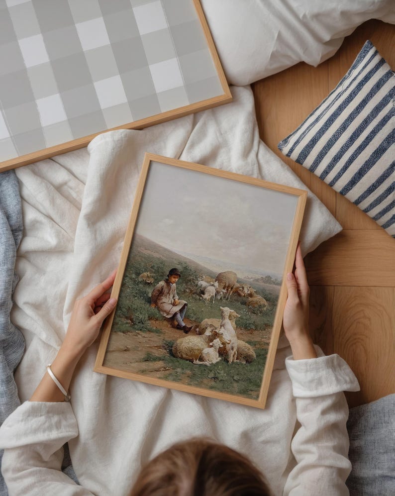 Spring-inspired printable gallery wall with classic art and vintage illustrations