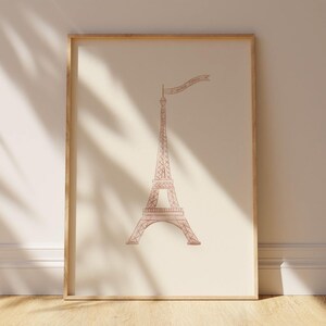 Pink Parisian-inspired print perfect for a girl’s room aesthetic