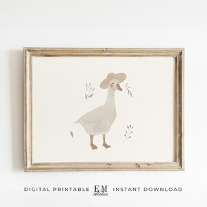 Gender-neutral goose wall art ideal for modern nursery and kid's room decor.