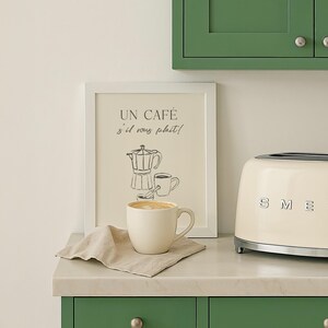 Stylish kitchen print celebrating coffee culture