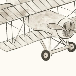 Vintage airplane artwork enhancing any childs environment