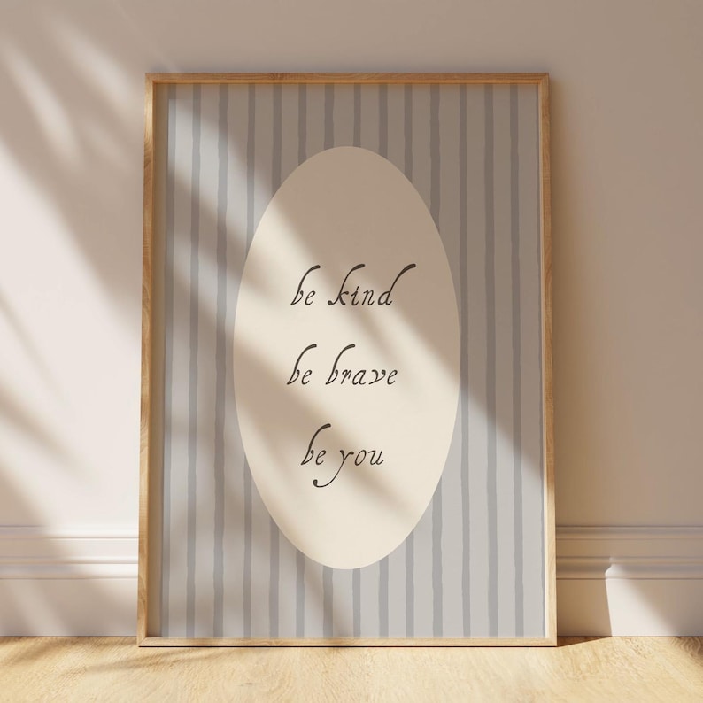 Be You positive quote print for inspiring kids' room decor