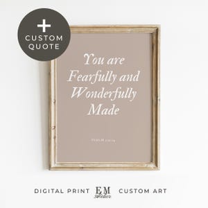 Custom Bible Wall Print Scripture Poster Custom Christian Art Quote Psalm Printable Art Vintage Inspired Verse Print Personalized Quote Gift