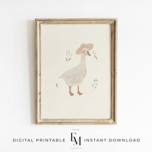Timeless Animal Prints: Earthy Goose and Duck Art for Gender Neutral Spaces.