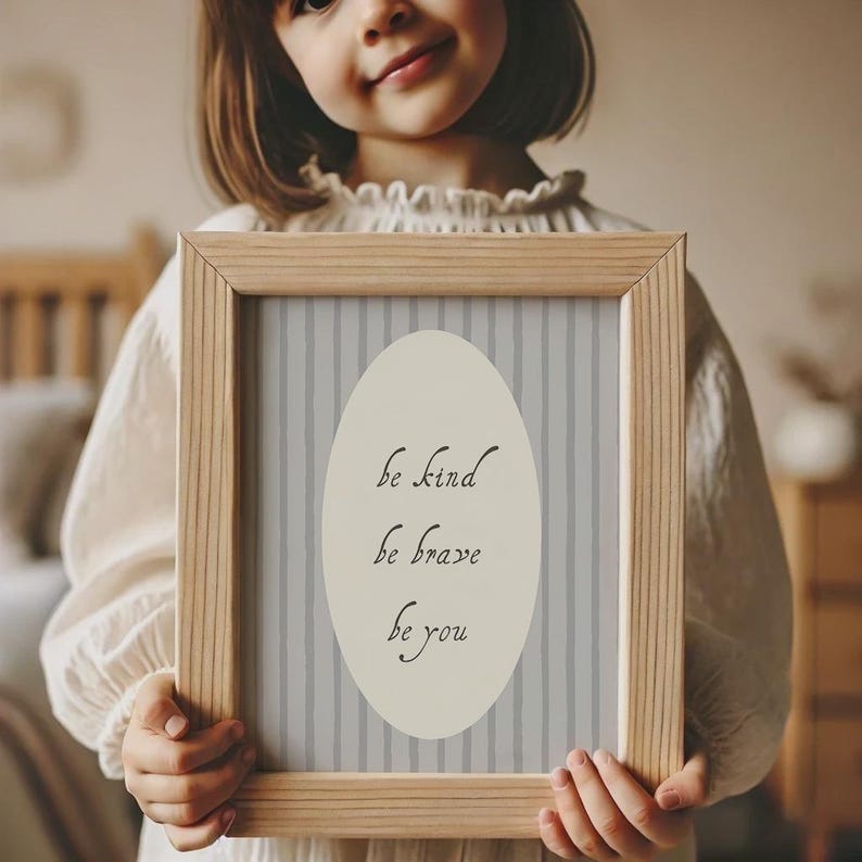 Charming powder blue poster that adds character to children's rooms