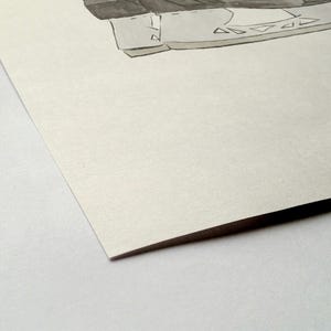 May include: A watercolor illustration of a black and white ice skate. The skate is detailed with shading and highlights, suggesting a vintage or artistic style. The image is set against a neutral background.