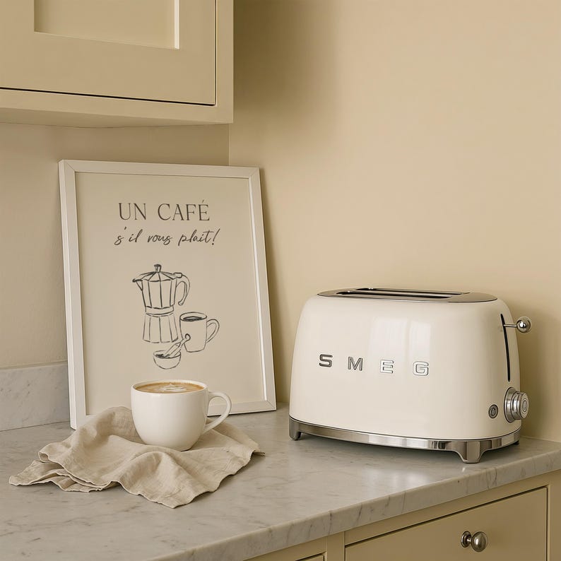 Modern drawing of a coffee cup for trendy kitchen decor