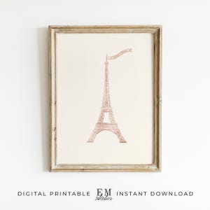 Girly French Eiffel Tower wall art for trendy nursery decor