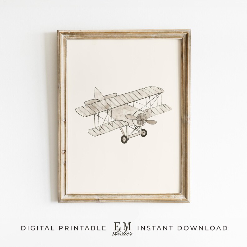 Charming travel theme nursery print ideal for baby boys spaces