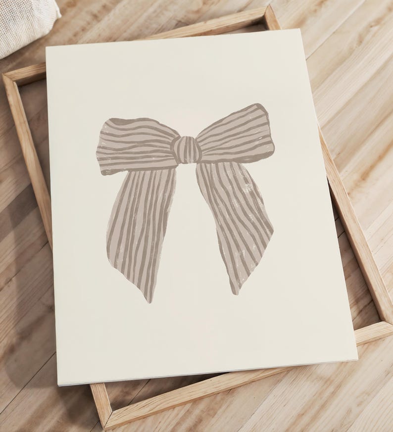 Pink Bow Art Print Nursery Coquette Decor Vintage Nursery Wall Art Coquette Print Girl Room Wall Print Girl Nursery Decor Pink Girl Room Art image 2