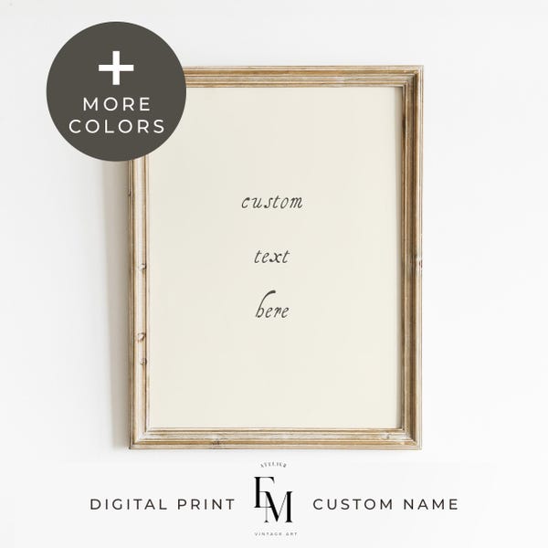 Impresión de cita personalizada antigua Letrero de cita personalizado Impresión de texto personalizado Arte de pared personalizado elegante Arte de pared con cita Tono apagado Impresión personalizada atemporal