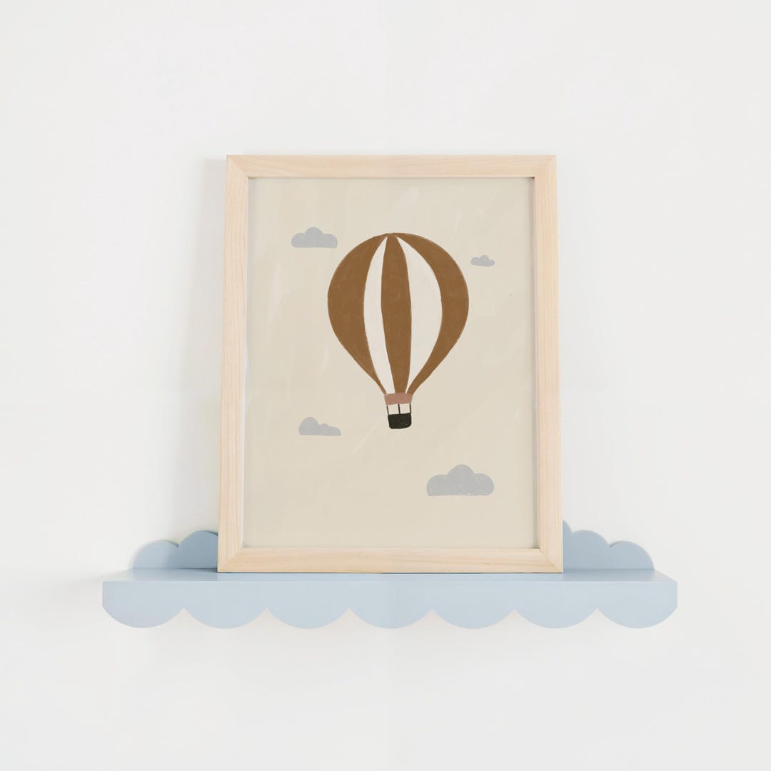 Hand-drawn Hot Air Balloon Nursery Wall Art Printable Neutral Scandi ...