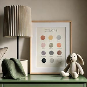kids learning print showcasing a vibrant and artistic color reference chart