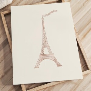 Pink Eiffel Tower Print Girly French Inspired Nursery Decor Girl Room Art Wall Art Pink Decor Trendy Aesthetic Girl Nursery Art Preppy Decor image 5