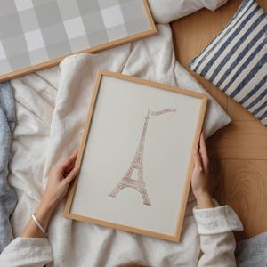 Pink Eiffel Tower Print Girly French Inspired Nursery Decor Girl Room Art Wall Art Pink Decor Trendy Aesthetic Girl Nursery Art Preppy Decor image 11