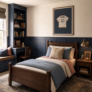 Custom soccer jersey print boy bedroom personalized name number instant download
