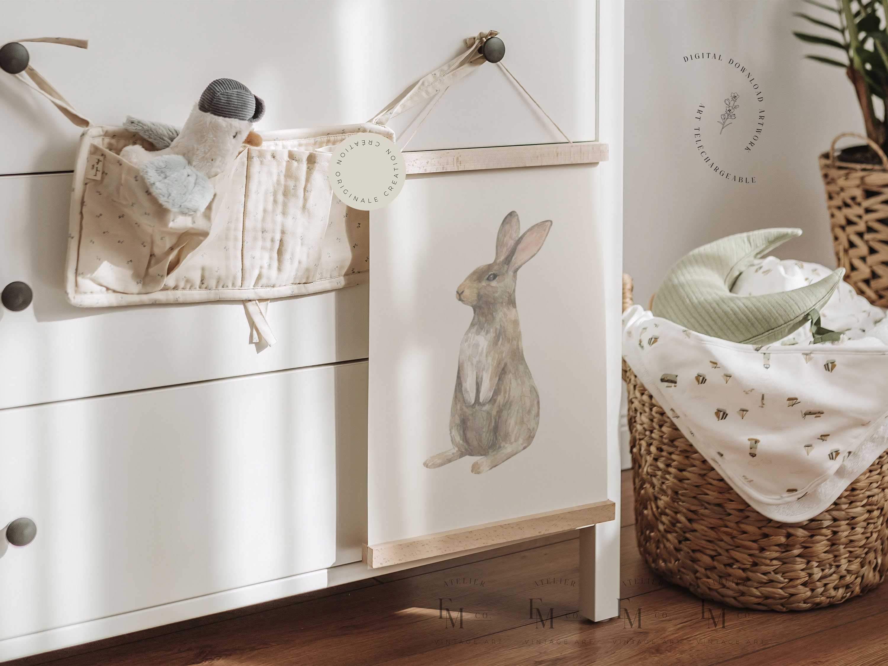 Bunny Nursery Print, Cute Bunny Printable, Bunny Nursery Art, Girl's ...