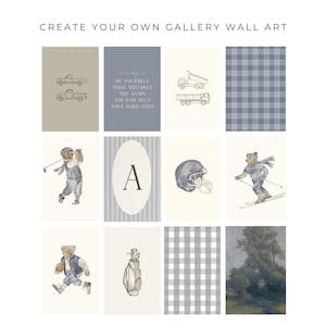 Muted blue decor collection celebrating childhood adventure and sports