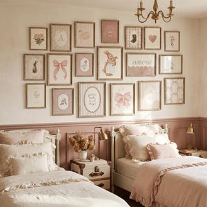 Girlhood Room Ultimate Bundle 50 Coquette Prints Vintage Bow Storybook Pink Gingham Girl Nursery Decor Aesthetic Printable Digital Download