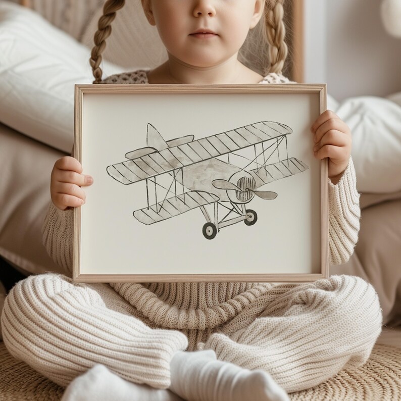 Delightful aviation-themed print that inspires young adventurers