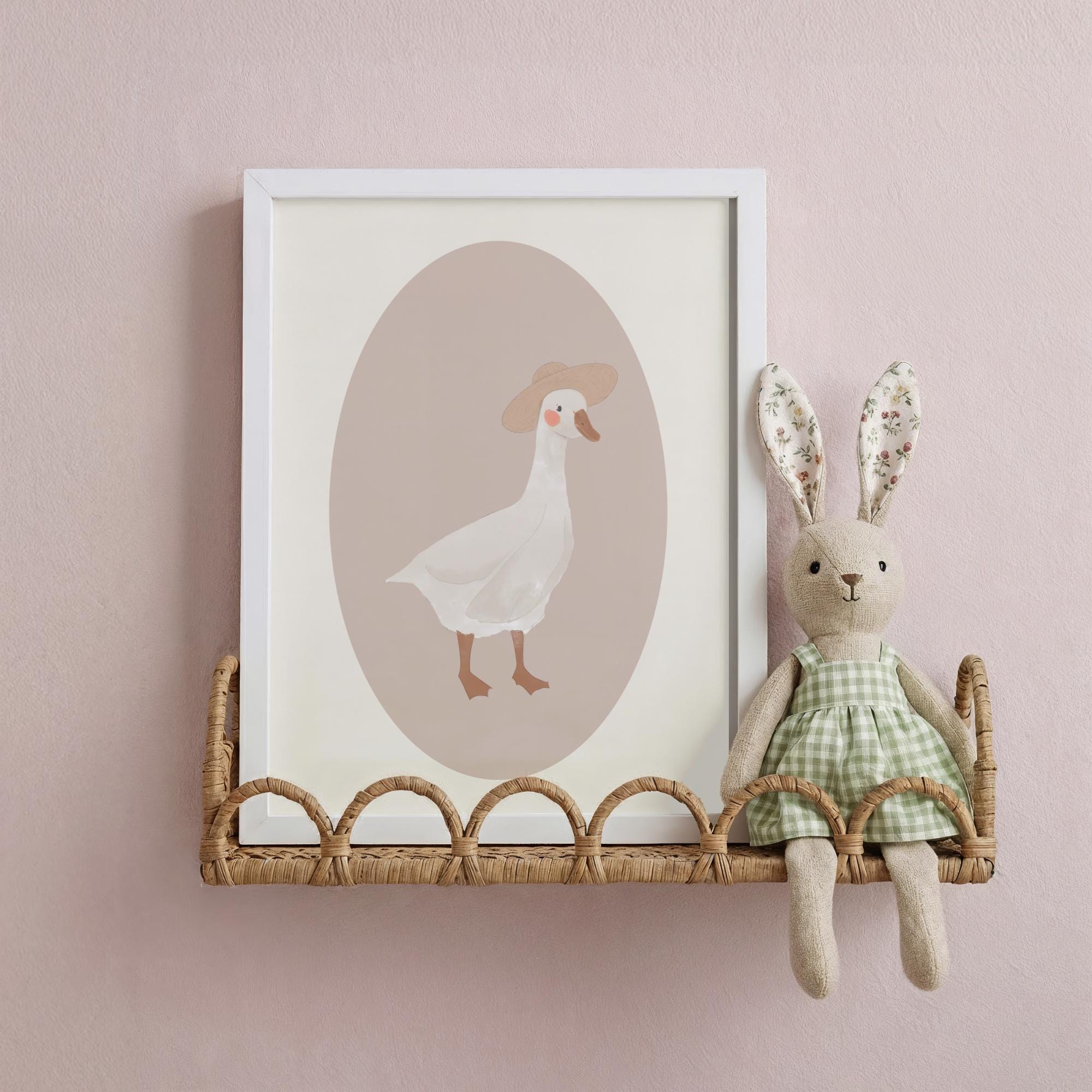 Silly Goose Wall Art Pink Cute Goose Poster Farm Animal Printable Kid's ...