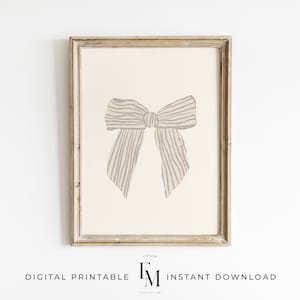 Bow Nursery Decor Bow Print Nursery Cream Wall Decor Beige Bow Print Wall Art Neutral Bow Nursery Print Cream Bow Art Print Girls Room Decor