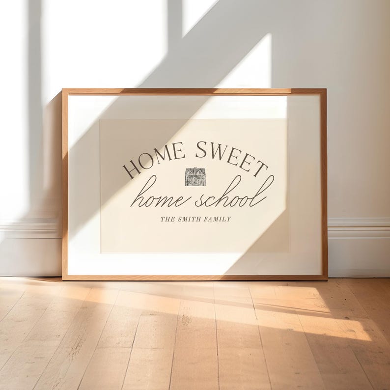 Unique homeschool room sign in rustic style for family-inspired decor
